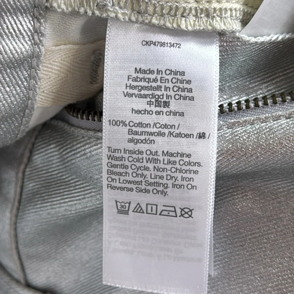 Madewell 90s Straight Jeans Size 29 Silver Metallic Women’s High Rise‎